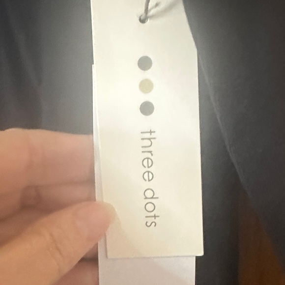 Three Dots Elegant Black Long Sleeve Tee - Picture 2 of 7